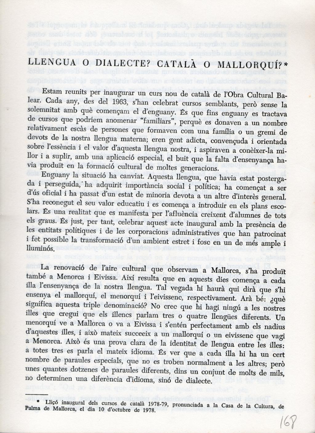 Coberta de Llengua o dialecte? Català o Mallorquí?